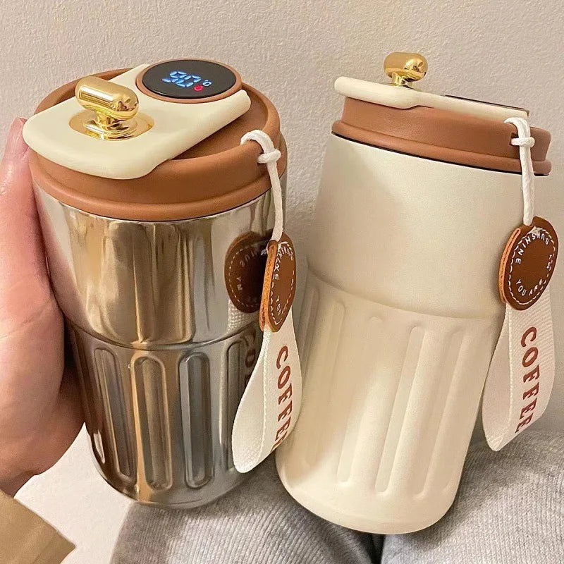 TempGlow Flask – Smart LED Temperature Travel Mug