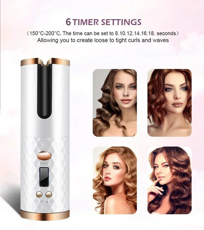 CurlEase Pro – Portable Wireless Automatic Hair Curler