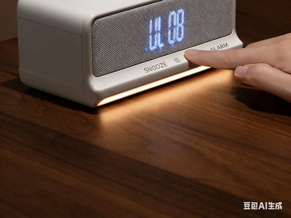 AuraSound Charge – LED Alarm Clock Speaker & Wireless Charger