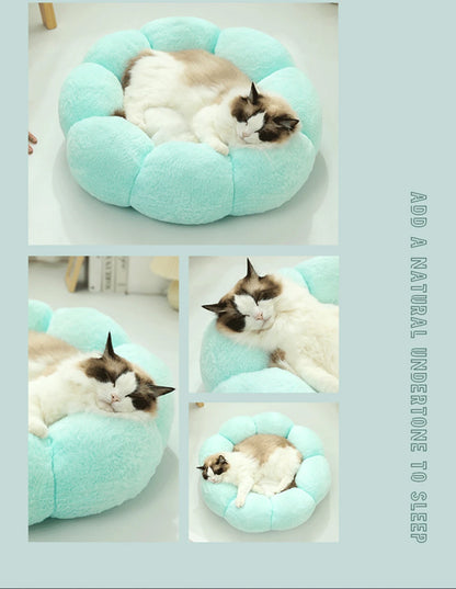 BloomNest Cozy – Plush Flower Pet Bed