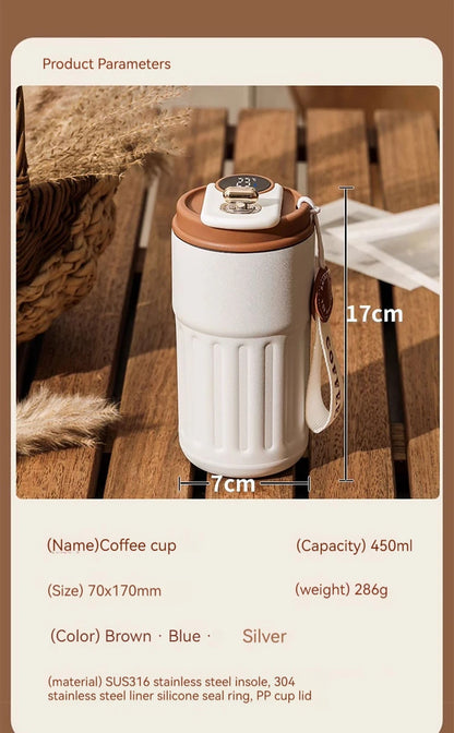 TempGlow Flask – Smart LED Temperature Travel Mug