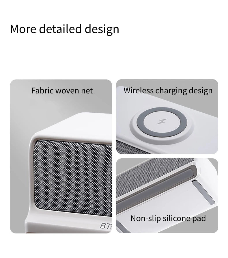 AuraSound Charge – LED Alarm Clock Speaker & Wireless Charger