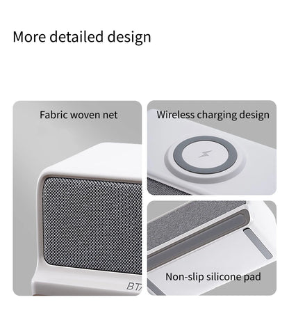 AuraSound Charge – LED Alarm Clock Speaker & Wireless Charger