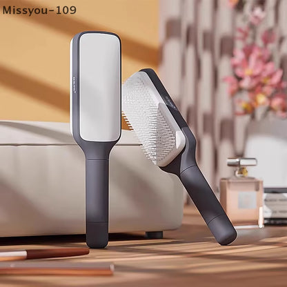Self Cleaning Hairbrush Women Hair Brush One-Key Cleaning Hair Loss Hairbrush - EditWell