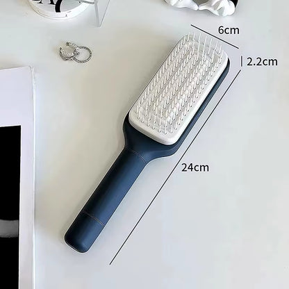 Self Cleaning Hairbrush Women Hair Brush One-Key Cleaning Hair Loss Hairbrush - EditWell