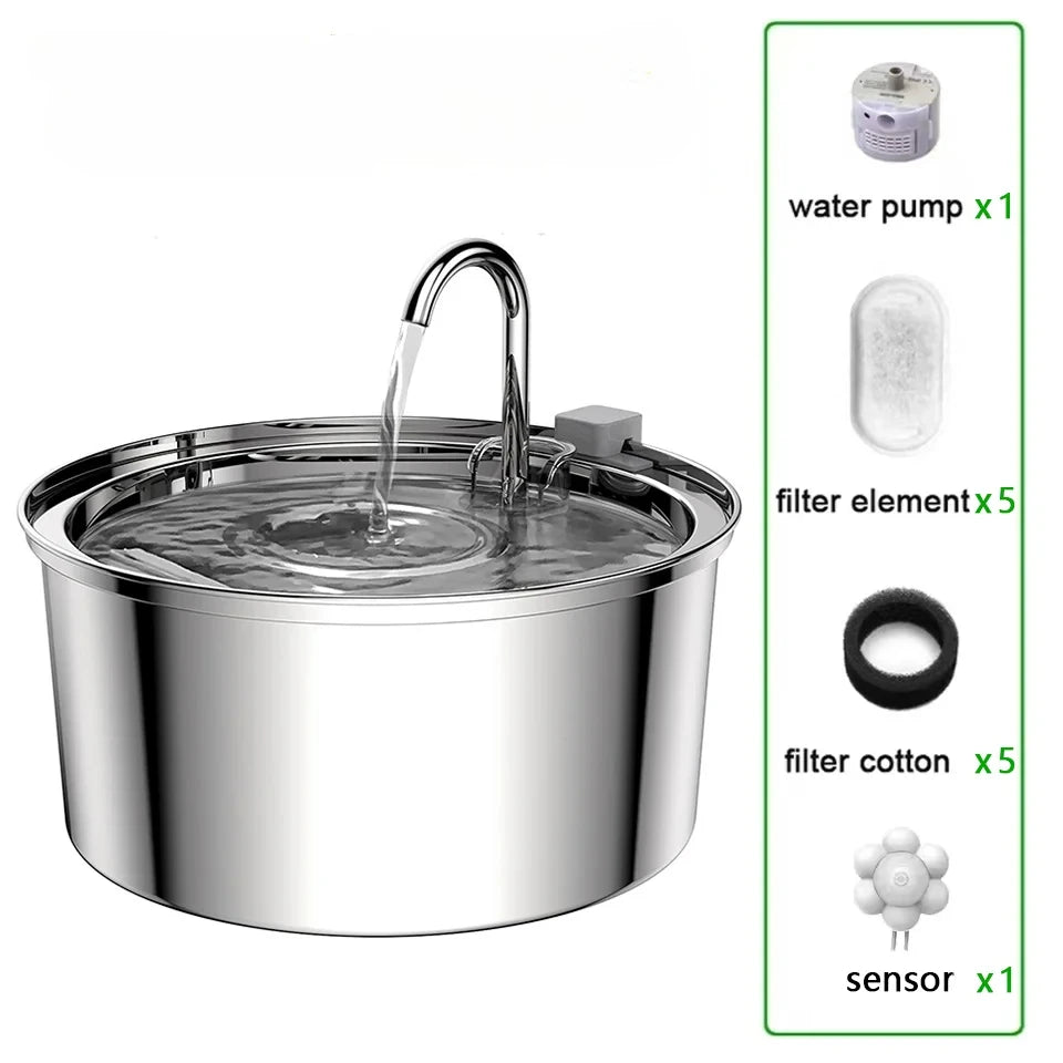 PureFlow Pet – Stainless Steel Smart Water Fountain