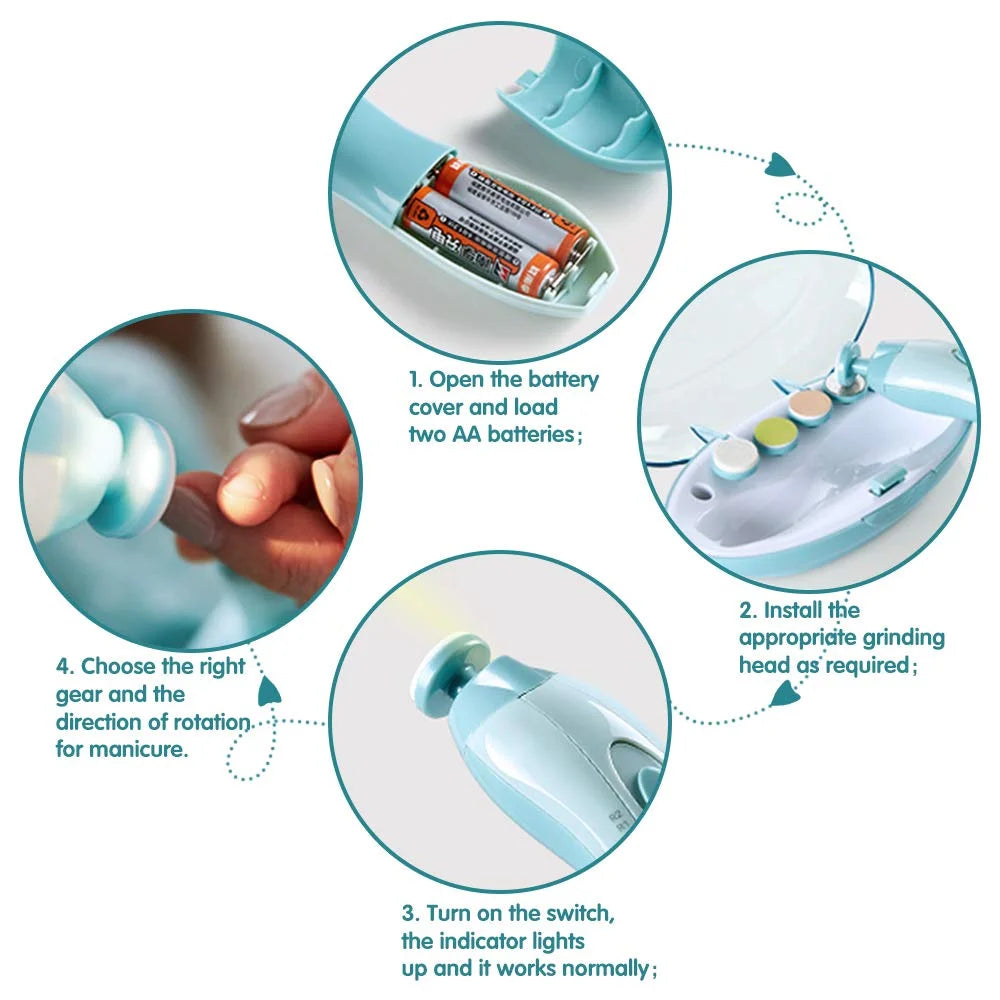 TinyTrim Glow – Electric Baby Nail Trimmer with LED Light
