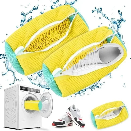Shoe Washing & Drying Laundry Bag | Durable Nylon Polyester | Tear-Resistant Zipper | Hook Design | 39x19cm | Machine Washable Shoe Protector Bag - EditWell
