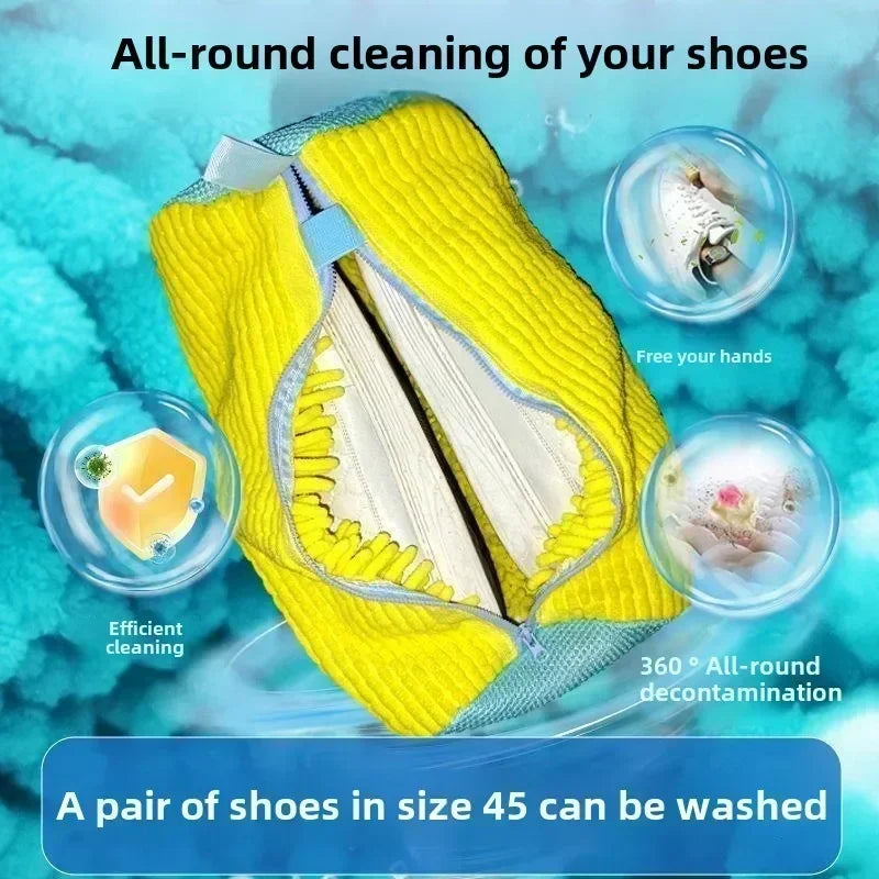 Shoe Washing & Drying Laundry Bag | Durable Nylon Polyester | Tear-Resistant Zipper | Hook Design | 39x19cm | Machine Washable Shoe Protector Bag - EditWell
