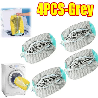Shoe Washing & Drying Laundry Bag | Durable Nylon Polyester | Tear-Resistant Zipper | Hook Design | 39x19cm | Machine Washable Shoe Protector Bag - EditWell