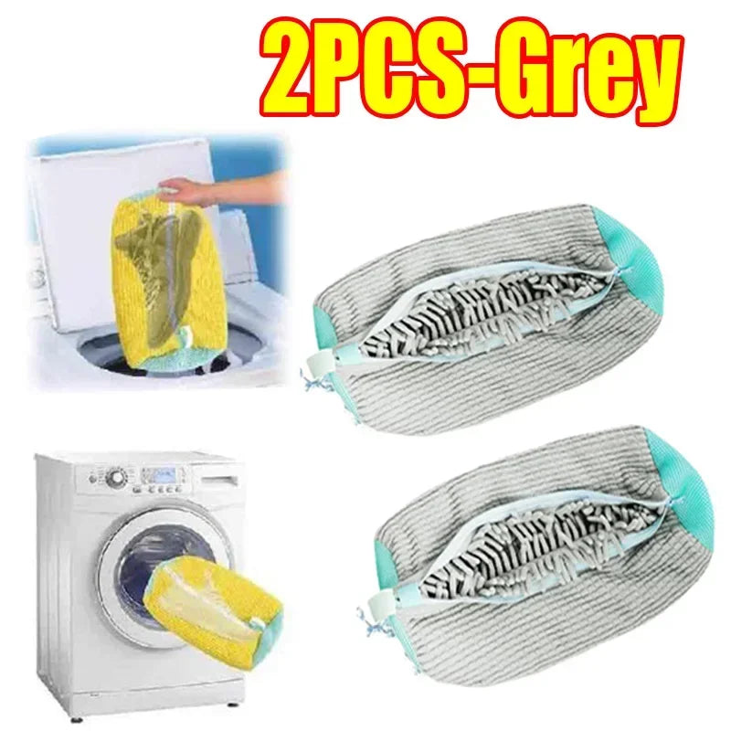 Shoe Washing & Drying Laundry Bag | Durable Nylon Polyester | Tear-Resistant Zipper | Hook Design | 39x19cm | Machine Washable Shoe Protector Bag - EditWell