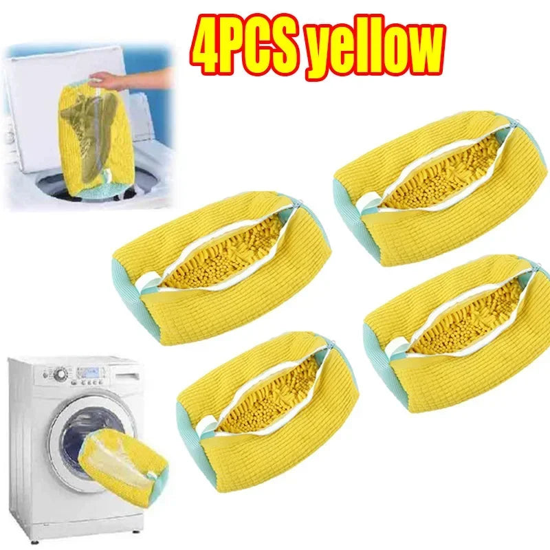 Shoe Washing & Drying Laundry Bag | Durable Nylon Polyester | Tear-Resistant Zipper | Hook Design | 39x19cm | Machine Washable Shoe Protector Bag - EditWell