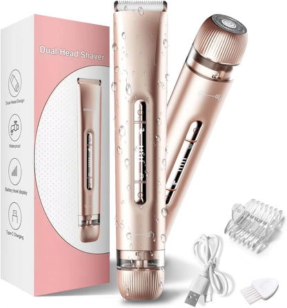 SilkGlide™ 2-in-1 Electric Shaver & Bikini Trimmer – Painless Hair Removal for Face, Legs & Underarms - EditWell