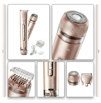 SilkGlide™ 2-in-1 Electric Shaver & Bikini Trimmer – Painless Hair Removal for Face, Legs & Underarms - EditWell