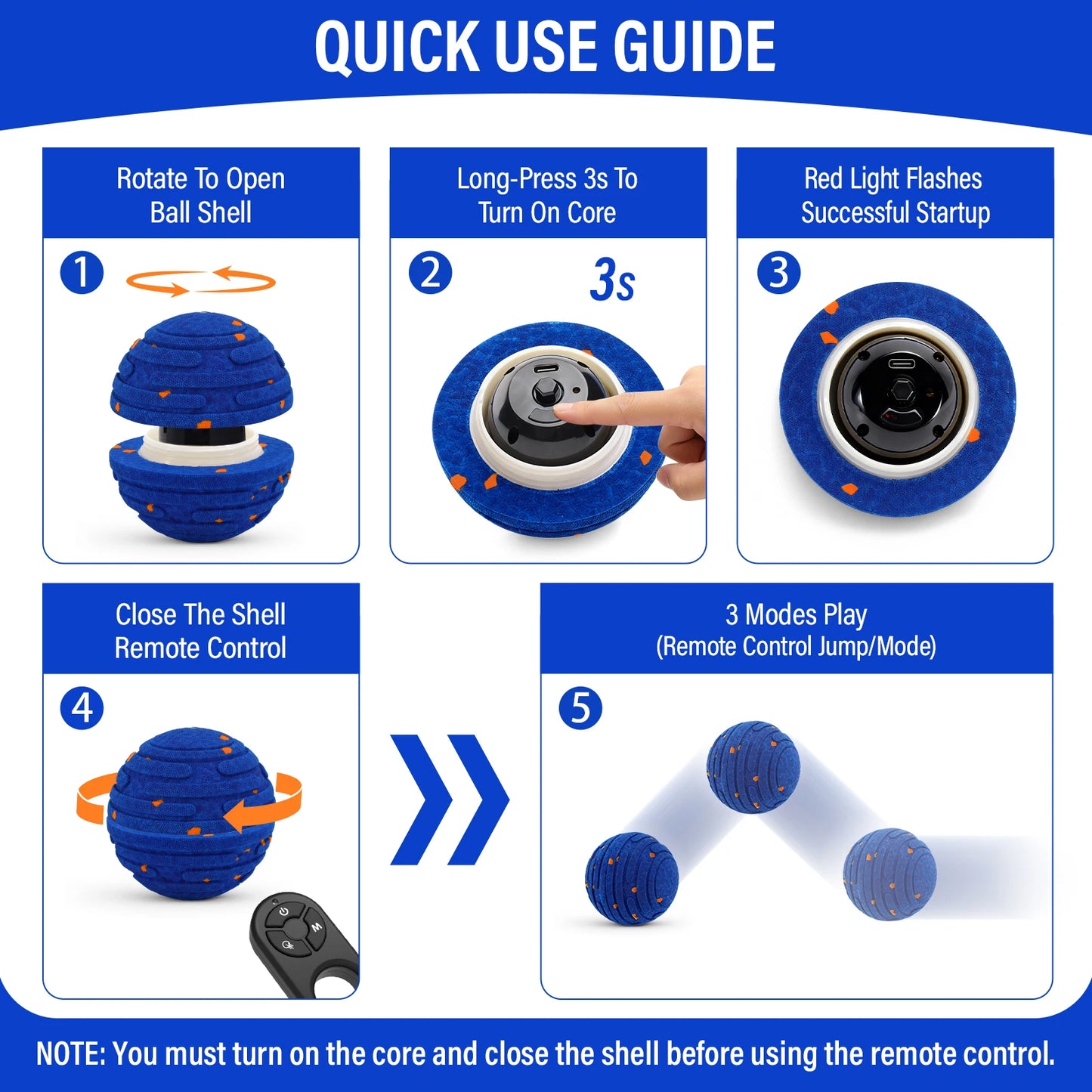 Smart Interactive Dog Toy, Indestructible E-TPU Toy Ball for Aggressive Chewers - EditWell