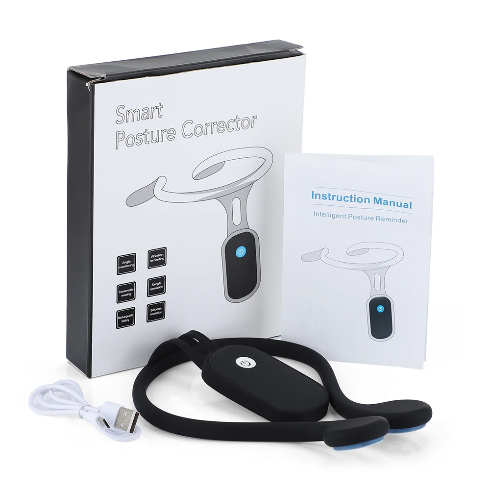 Smart Posture Corrector Device | Real-Time Vibration Alert | Posture Training for Adults & Kids | Anti-Hunchback Back & Neck Corrector | USB Rechargeable | Lightweight Silicone - EditWell