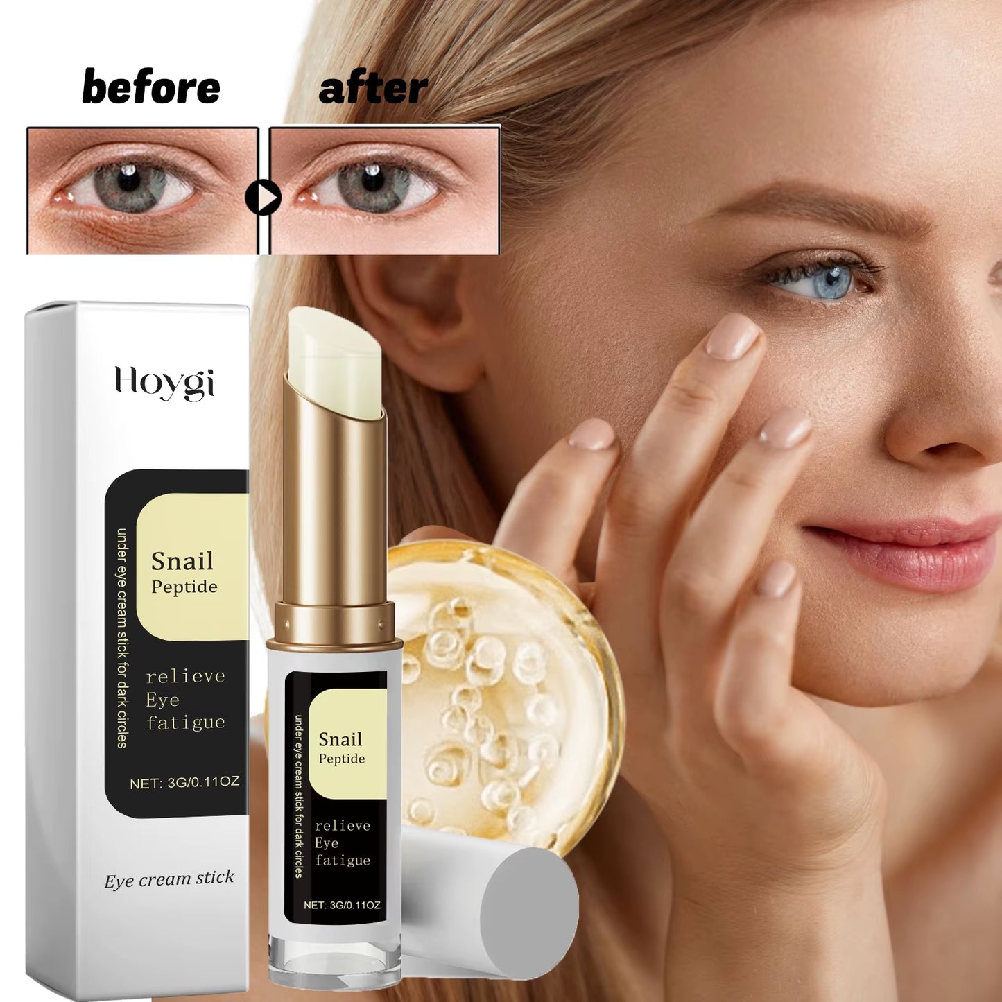 Snail Eye Cream Stick | Dark Circles Wrinkles Puffiness | Collagen - EditWell
