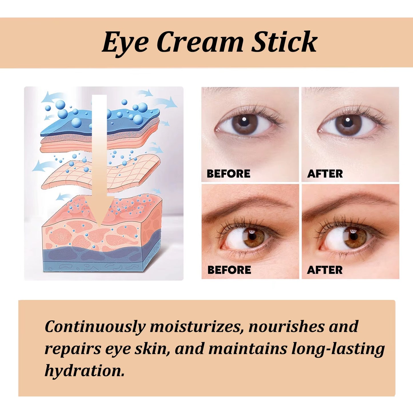 Snail Eye Cream Stick | Dark Circles Wrinkles Puffiness | Collagen - EditWell