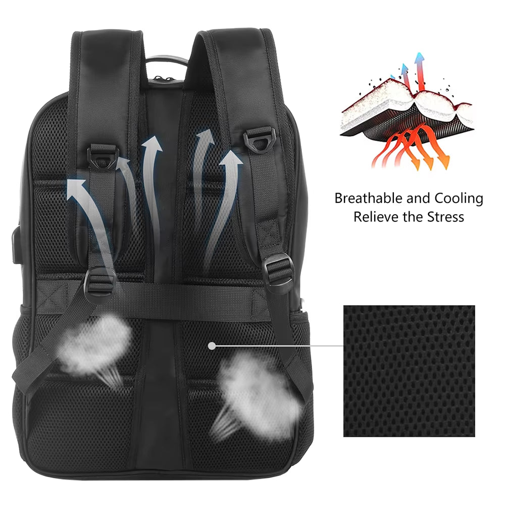Solar 14W Solar Panel Dual USB Port Waterproof Nylon Backpack - EditWell