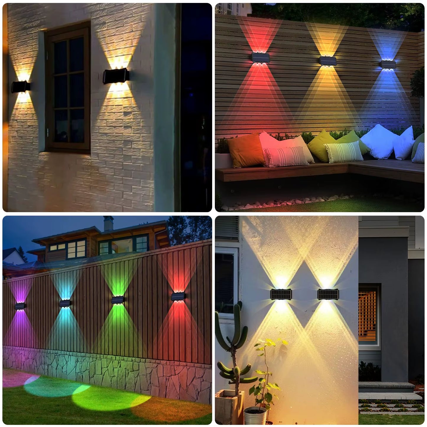 Solar Wall Lamp Outdoor Warm Light Waterproof up and down Luminous - EditWell