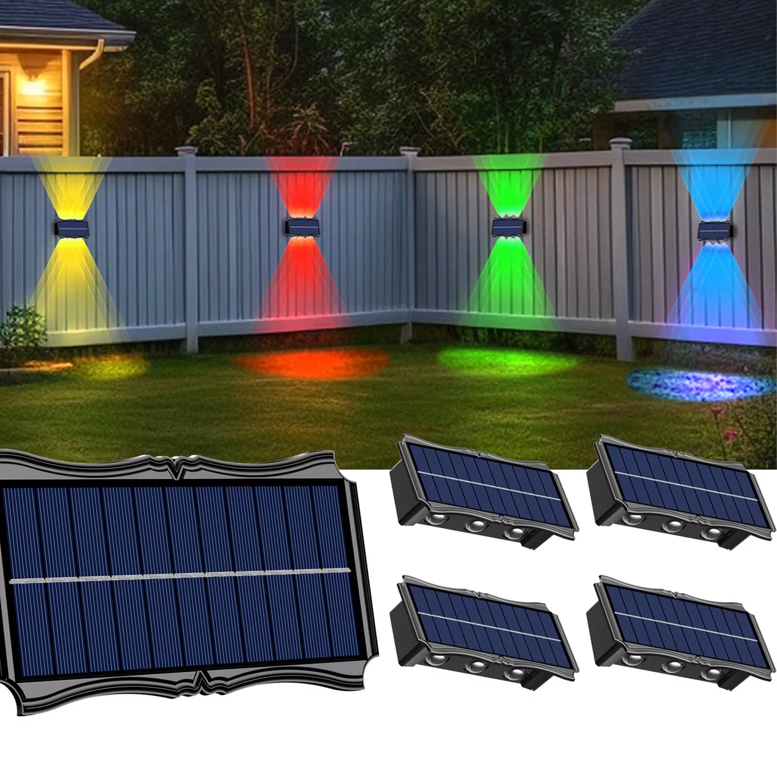 Solar Wall Lamp Outdoor Warm Light Waterproof up and down Luminous - EditWell