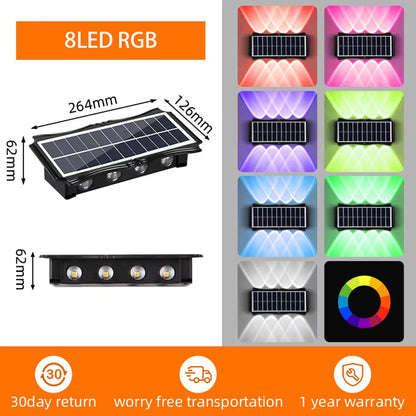 Solar Wall Lamp Outdoor Warm Light Waterproof up and down Luminous - EditWell