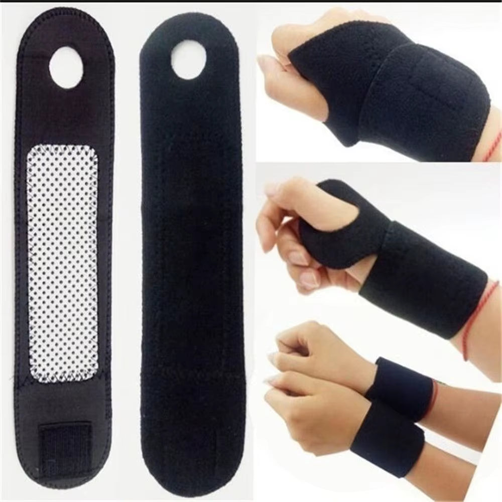 Tourmaline Self-Heating Wrist Brace | Far Infrared Magnetic Therapy | Pain Relief | Improved Circulation | Arthritis Tendinitis Joint Support | 1 Pair - EditWell