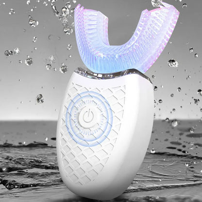 U-Shape 360° Electric Toothbrush | Sonic Automatic | 4 Modes incl. Cold Light Whitening | Food-Grade Silicone | USB Rechargeable | Deep Waterproof | Adults & Kids - EditWell