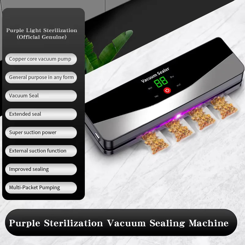 Wireless Vacuum Sealer UV Sterilisation | Wet & Dry | Built-in Cutter - EditWell