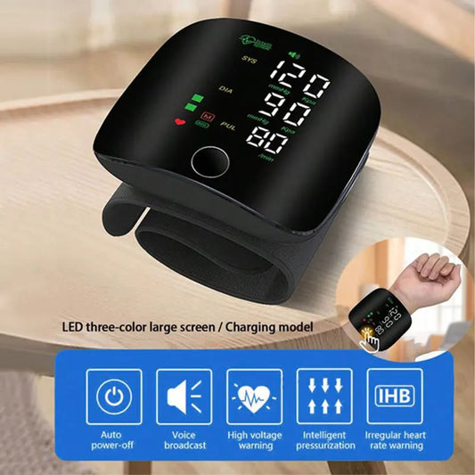 Wrist Blood Pressure Monitor | Digital | Heart Rate | Rechargeable - EditWell