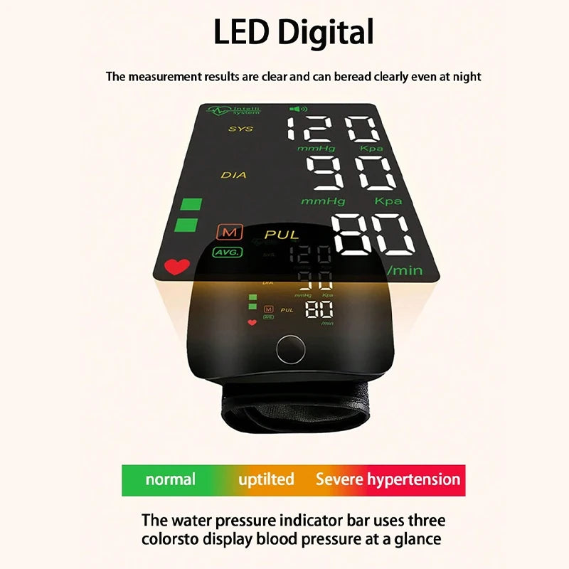 Wrist Blood Pressure Monitor | Digital | Heart Rate | Rechargeable - EditWell