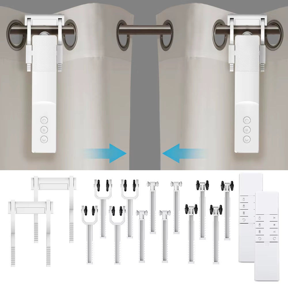 Zigbee Smart Curtain Robot Motor | Alexa & Google Home Compatible | RF Remote | Roman Rod I-Track U-Track | Tuya Smart Life App | Rechargeable Automatic Curtain Opener - EditWell