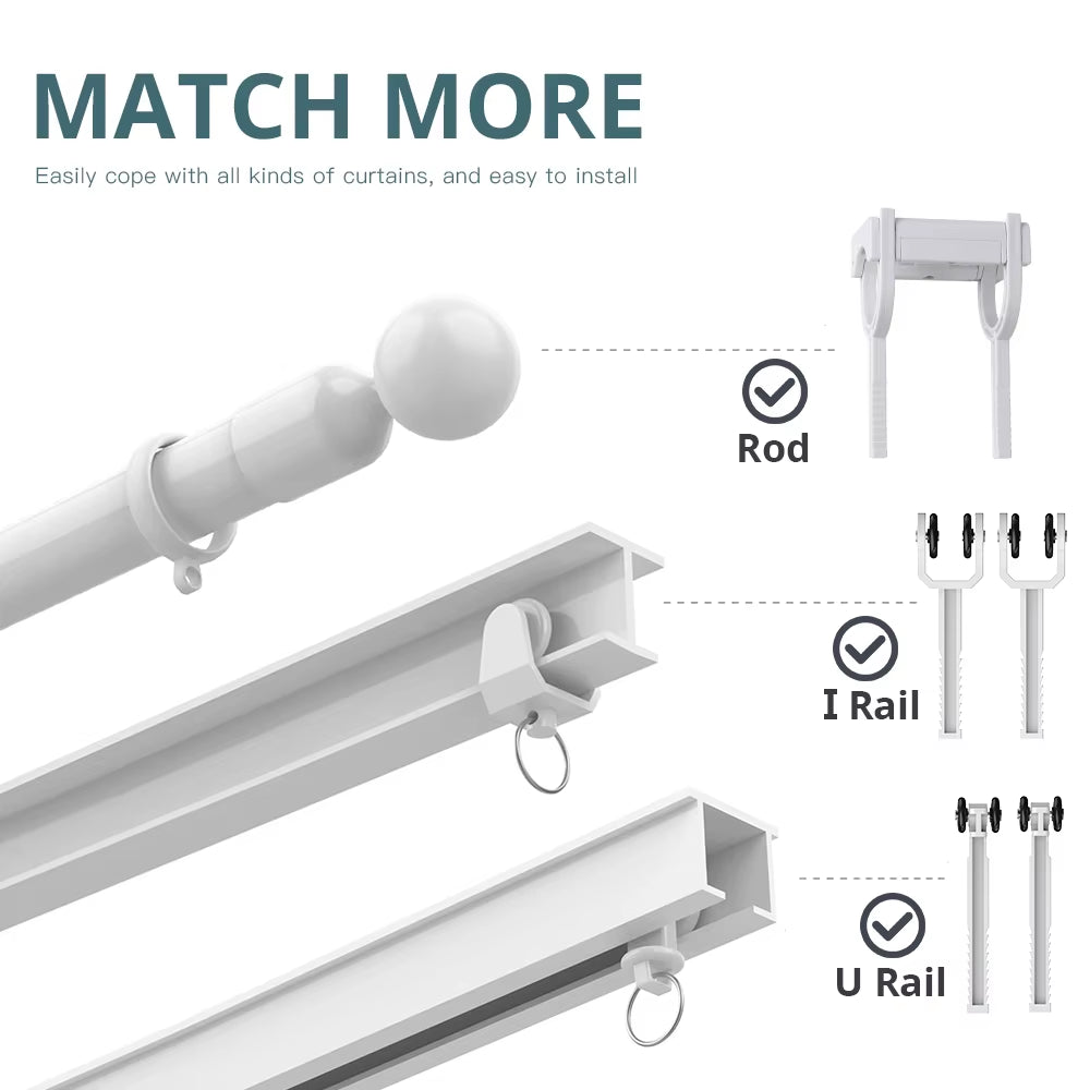 Zigbee Smart Curtain Robot Motor | Alexa & Google Home Compatible | RF Remote | Roman Rod I-Track U-Track | Tuya Smart Life App | Rechargeable Automatic Curtain Opener - EditWell