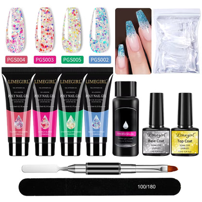 Nail Art Limegirl Kit Poly Nail Gel Extending Soaking Gel Kit Nail Art Acrylic Gel Varnish Kit