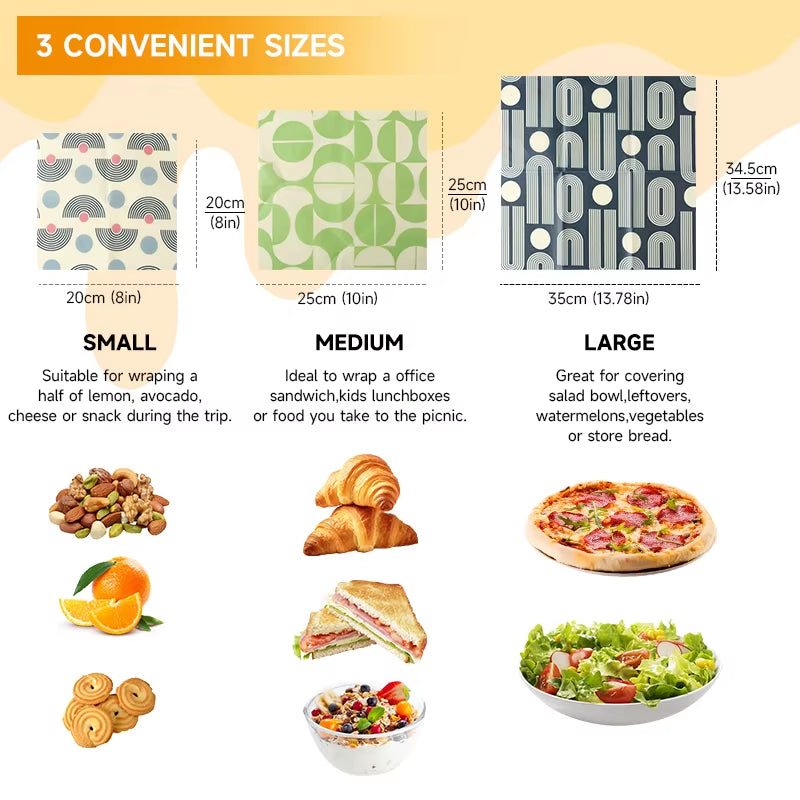 Sustainable Fresh Keeping Food Wrap, Xl Baker Bag,Wax Paper, Beeswax Reusable Food Wrap