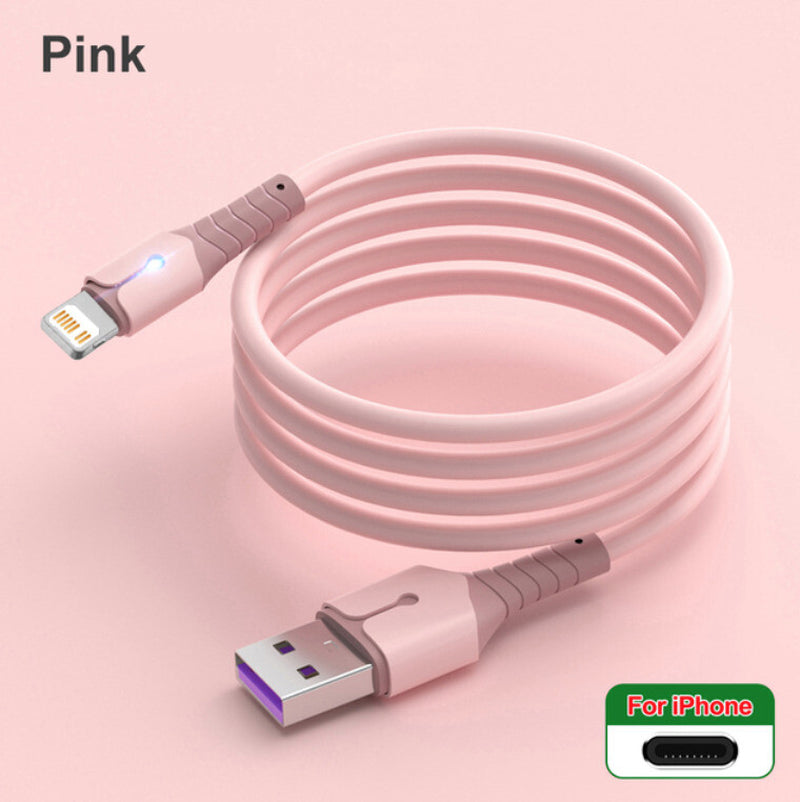 5A Fast Charging USB Cable for Iphone 14 13 12 11 Pro Max X XR 8 7 Light Charger