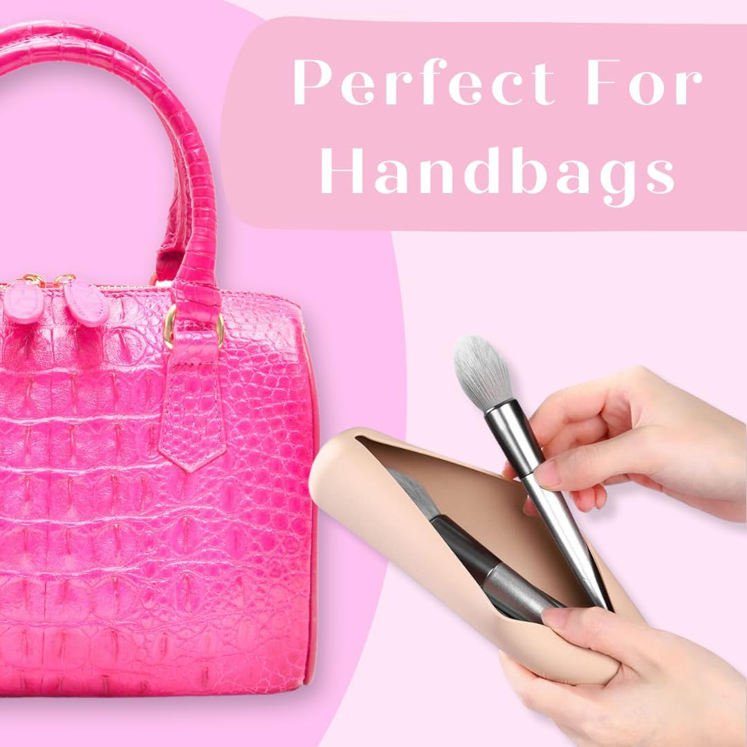 Silicone Makeup Brush Holder, Soft Silicone Makeup Organize Portable Make up Bag