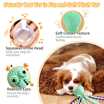 Interactive Plush Octopus Shell Puzzle Toy for Dogs and Cats - Durable Chew Toy for Dental Health and Engagement
