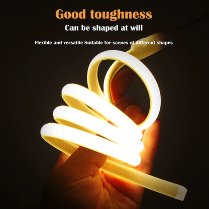 COB LED Neon Strip Light 220V EU Power Kit 10 Colors  Flex Lamp