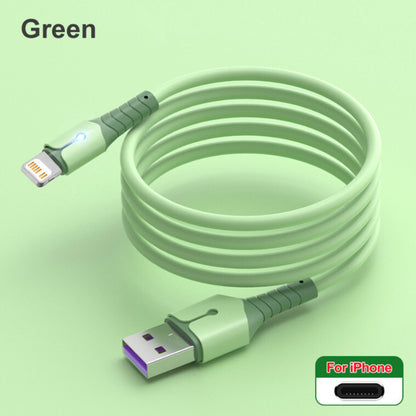 5A Fast Charging USB Cable for Iphone 14 13 12 11 Pro Max X XR 8 7 Light Charger