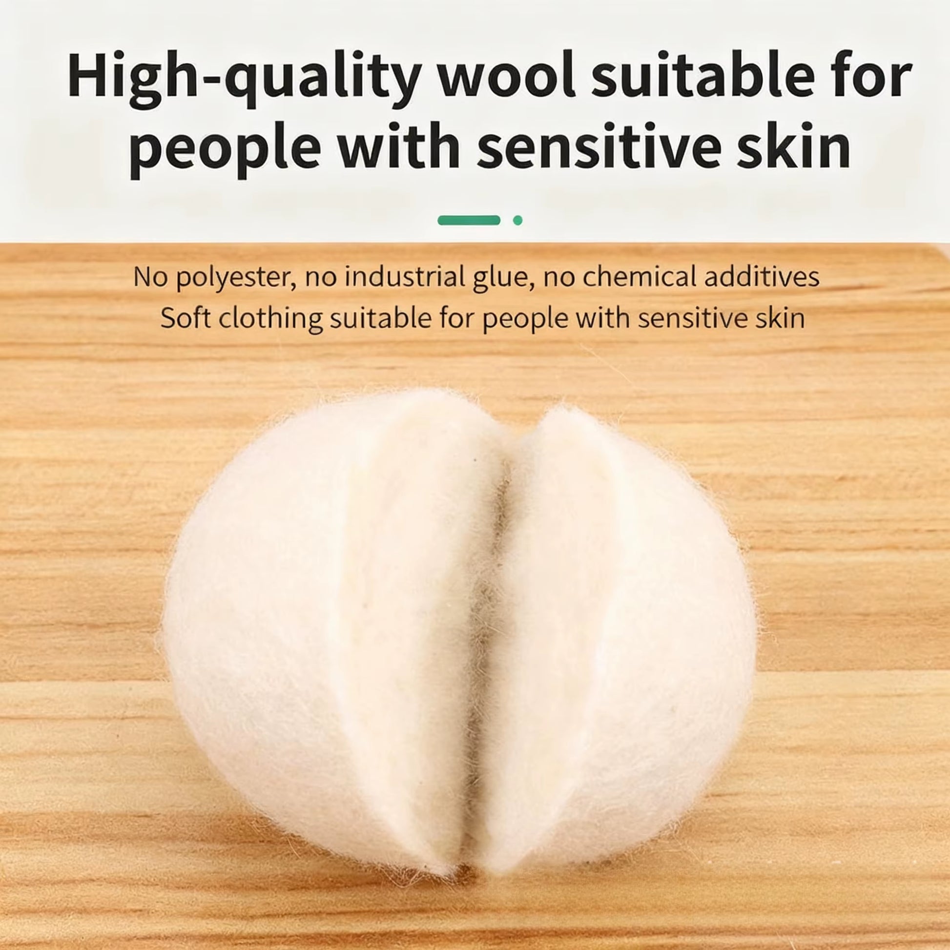 6Pcs Reusable Wool Dryer Balls Clothes Softener Laundry Fleece Dryer Ball Kit