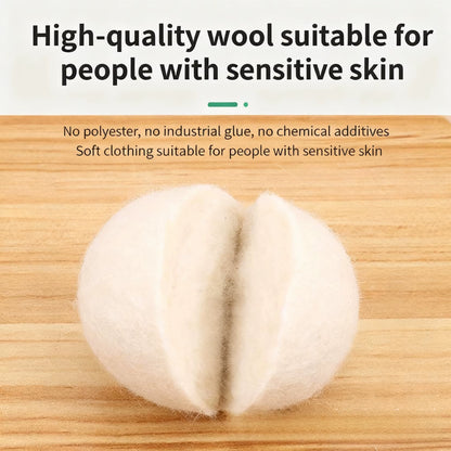 6Pcs Reusable Wool Dryer Balls Clothes Softener Laundry Fleece Dryer Ball Kit