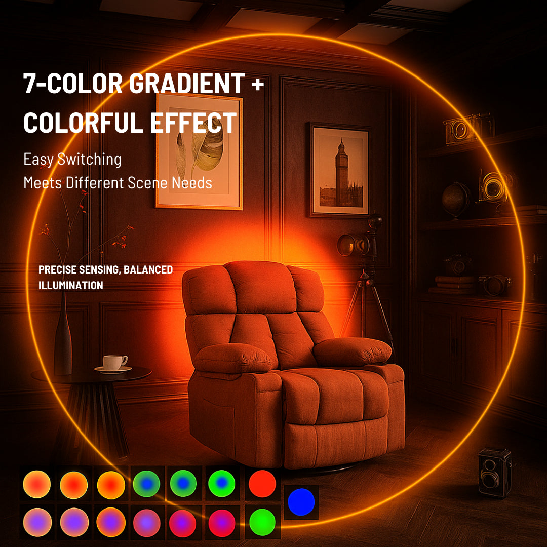 Magnetic RGB LED Night Light, Smart Motion Sensor, USB Rechargeable Lamp