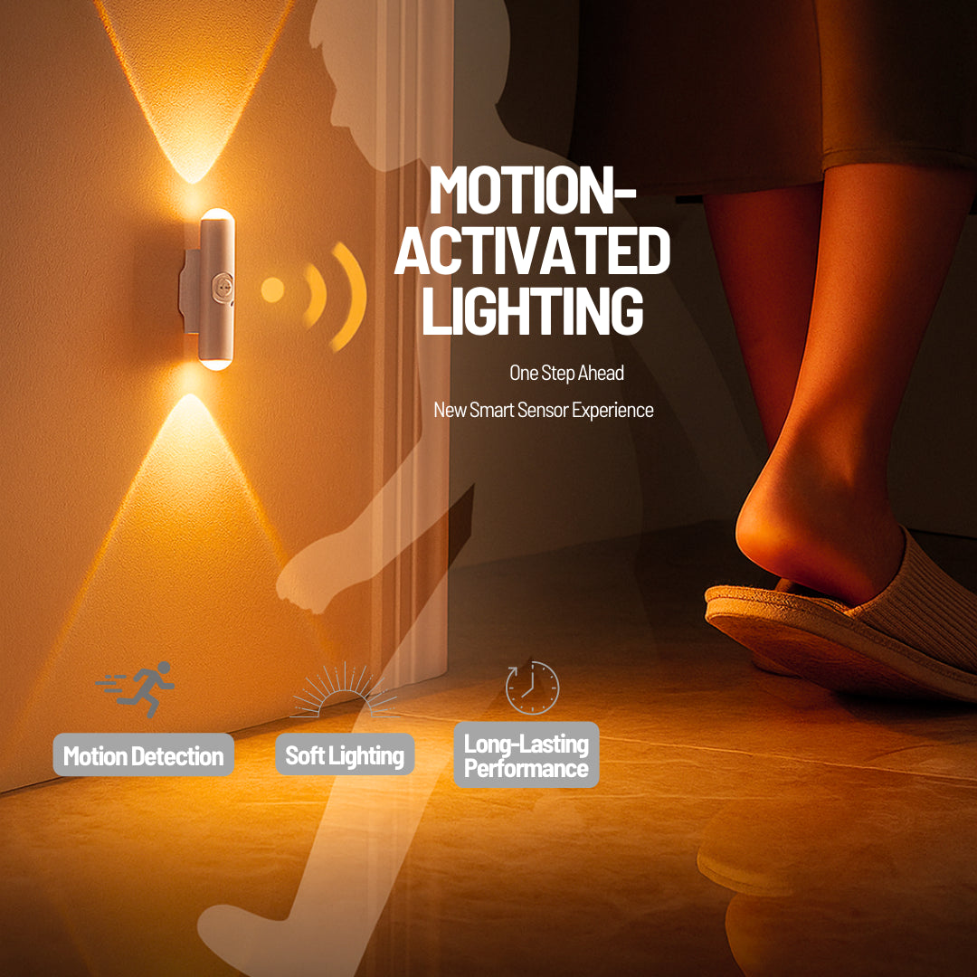 Magnetic RGB LED Night Light, Smart Motion Sensor, USB Rechargeable Lamp