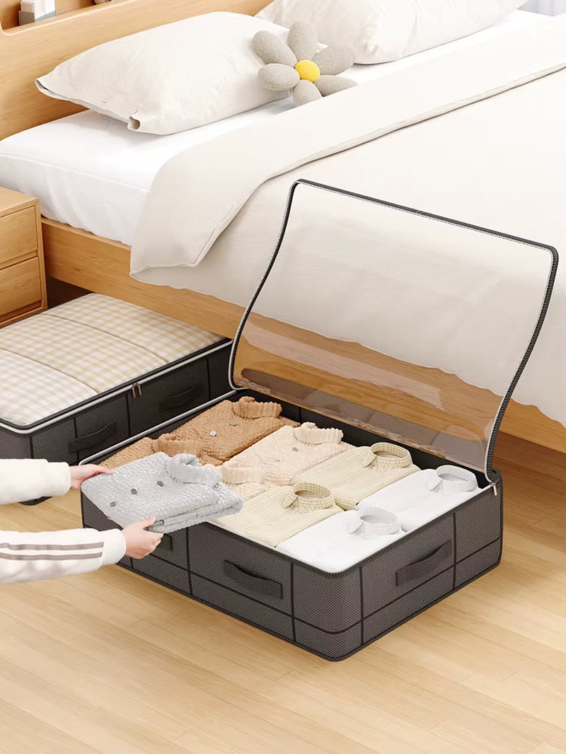 Heavy-Duty Under-Bed Storage Bag Foldable Storage Box Bedding Clothes