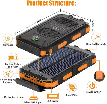 Solar Power Bank 80000Mah Portable Charging Poverbank External Battery Charger