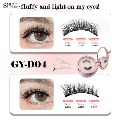 2 Pairs Magnetic Eyelash Natural Look Fluffy False Eyelashes Reusable Magnetic Eyelash Set
