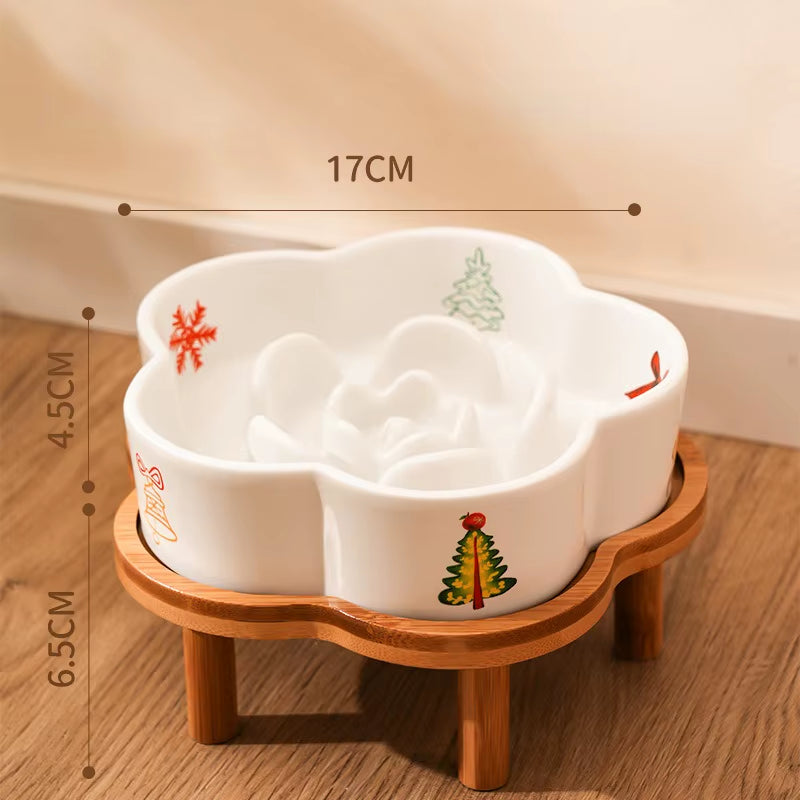 Ceramic Slow Food Bowl Anti-Choking Cat Feeding Food Bowl