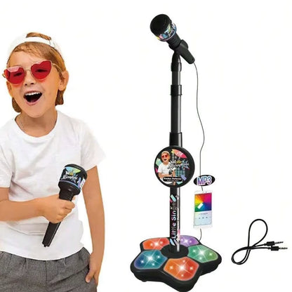 Children's Portable Karaoke Microphone Stand, Durable Electronic Karaoke Toy for Parties
