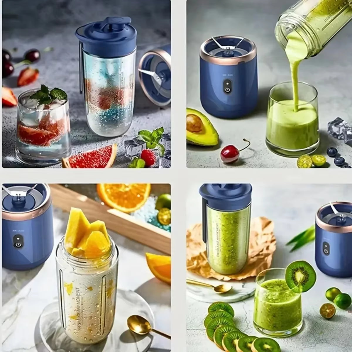 6 Color 400Ml Portable USB Blender Electric Travel Juicer Cup for Smoothie Milkshake Kitchen Mini Mixer Tool